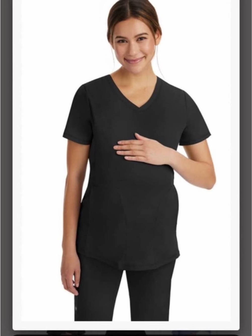 Black V-Neck Maternity Top - Comfortable Nursing-Friendly Tee